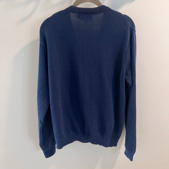 Vtg L.L.Bean Blue Made in USA Cardigan Sweater Size L - Picture 4 of 6